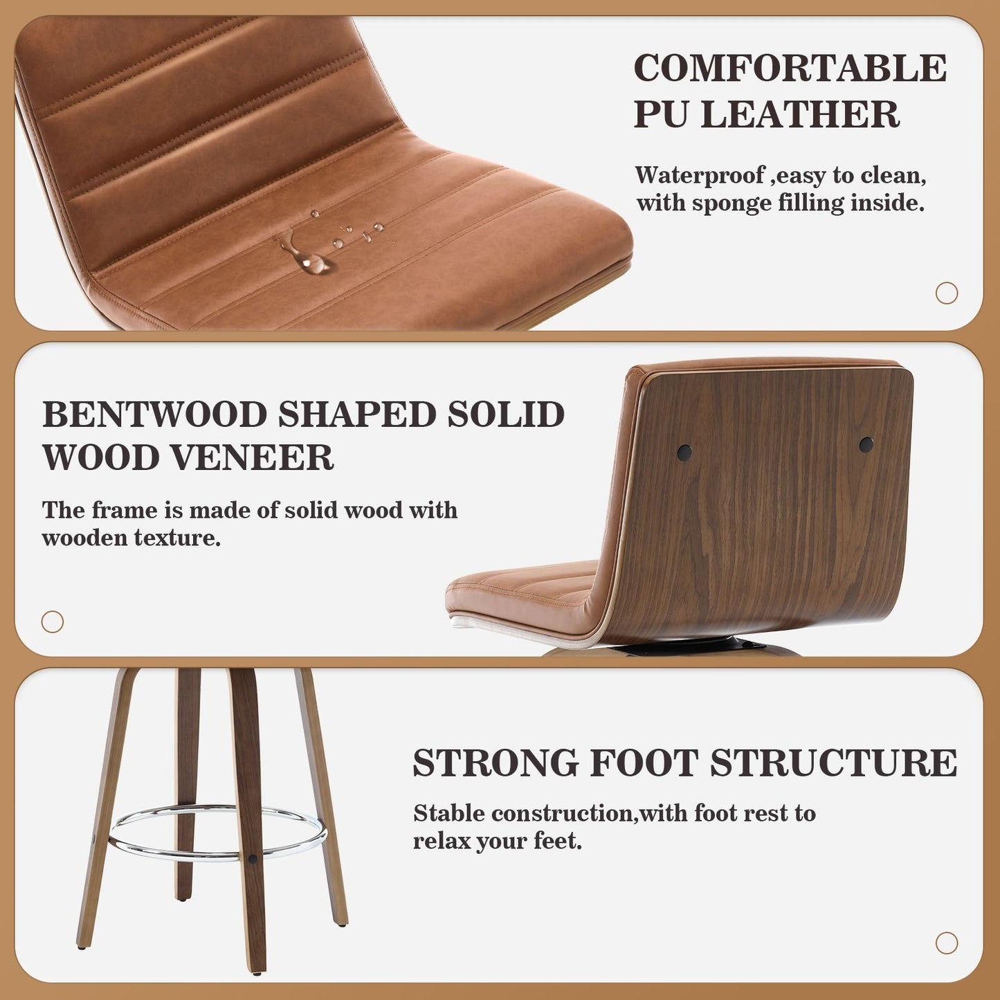 26/29 sgabelli da bar/cucina girevoli in similpelle, set da 2/3 pezzi