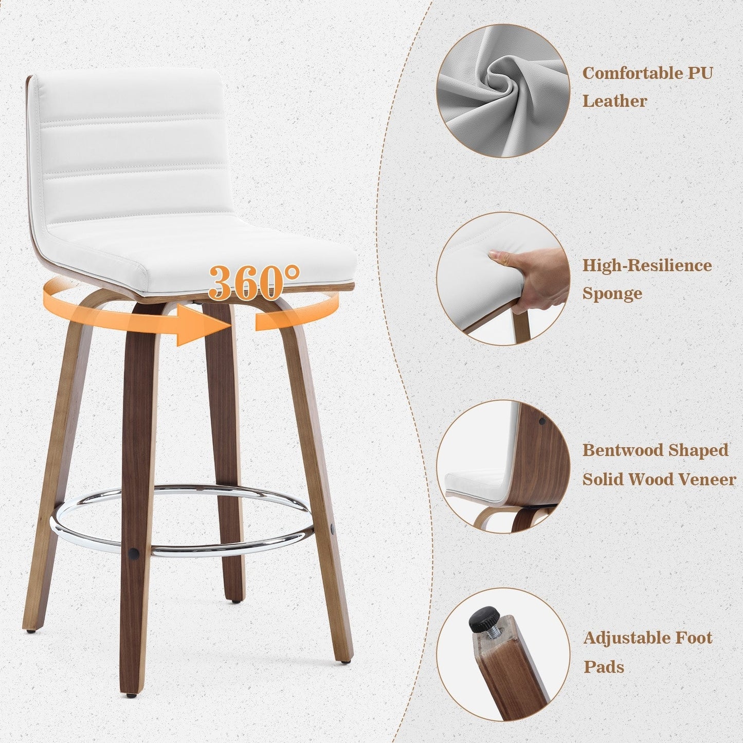 26/29 sgabelli da bar/cucina girevoli in similpelle, set da 2/3 pezzi