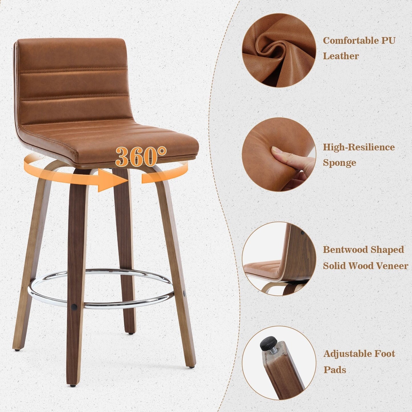 26/29 sgabelli da bar/cucina girevoli in similpelle, set da 2/3 pezzi