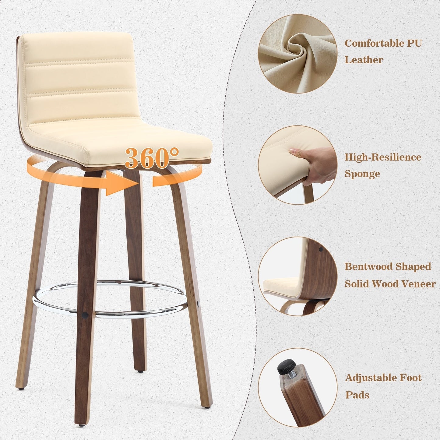 26/29 sgabelli da bar/cucina girevoli in similpelle, set da 2/3 pezzi