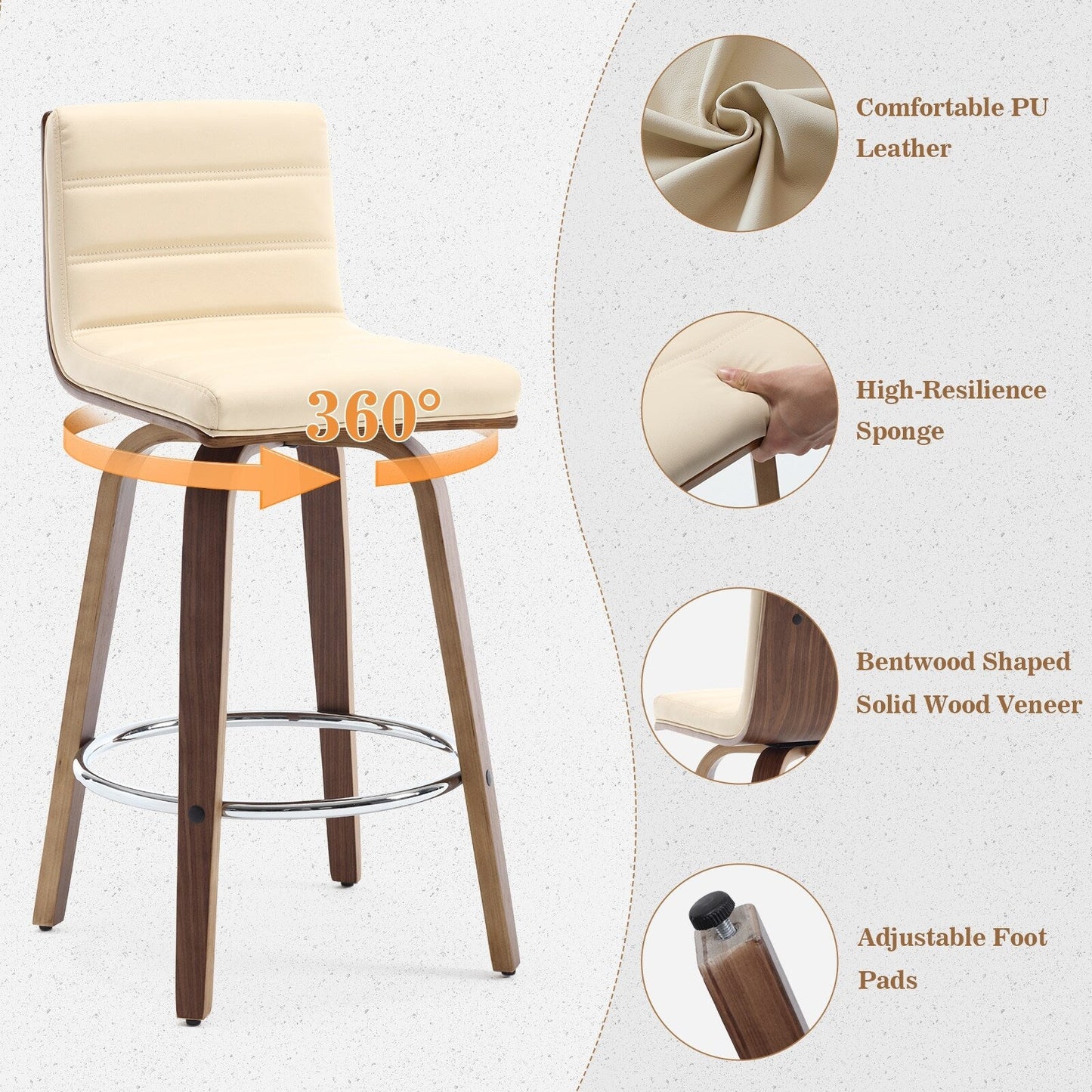 26/29 sgabelli da bar/cucina girevoli in similpelle, set da 2/3 pezzi