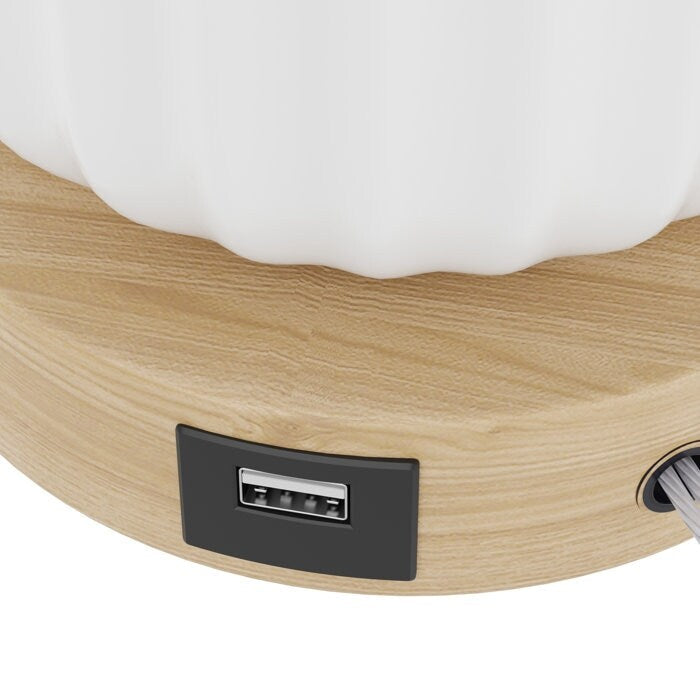Set di 2 lampade da tavolo USB bianche in ceramica (28 cm)