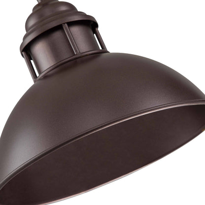 Lampada a sospensione a 3 luci in stile industriale/rustico a forma di cupola, in metallo, con finitura in bronzo oliato, ideale per illuminare isole cucina.