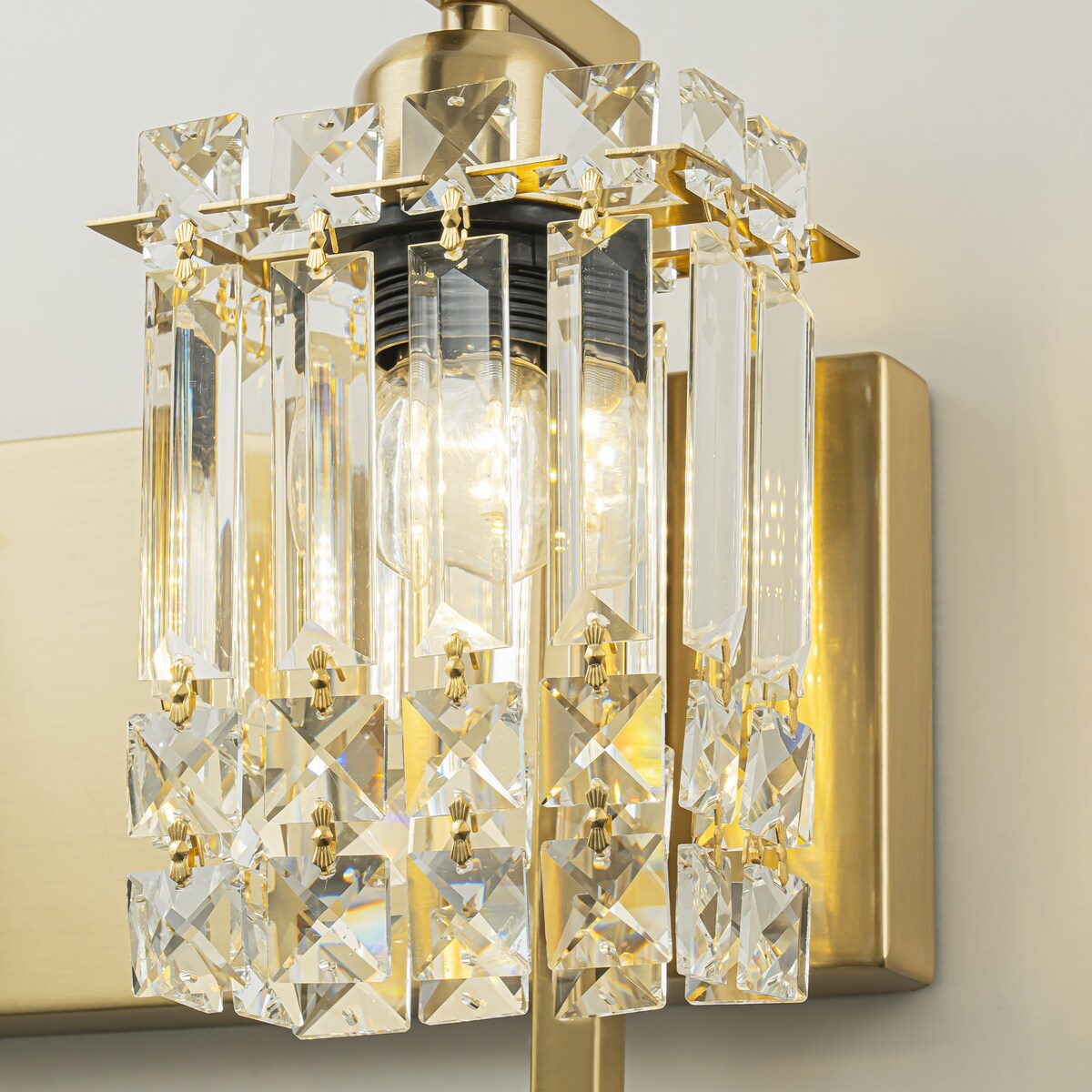 Lampada da bagno moderna e glamour a 3 luci, applique a parete con cristalli per specchio.