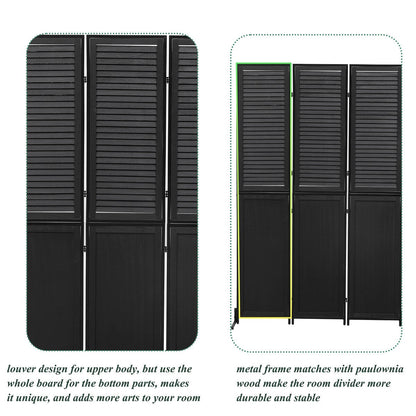 Paraventi divisori per ambienti a 3 pannelli e schermo ripiegabile per la privacy, divisori per ambienti in legno naturale, altezza 6 piedi, per la separazione degli ambienti.