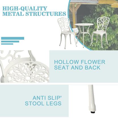 Tavolo e sedie da giardino in alluminio a forma di farfalla, 3 pezzi, con foro per ombrellone