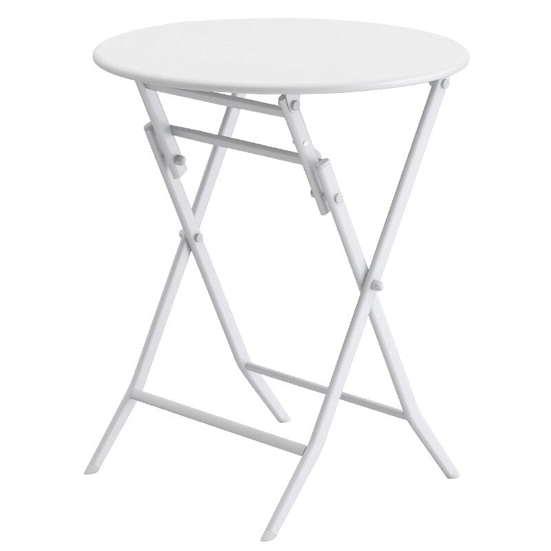 Set da Bistro Minimalista da 3 Pezzi per Patio: Tavolo Rotondo e Sedie Pieghevoli - Set-da-Bistro-da-3-Pezzi-per-Patio