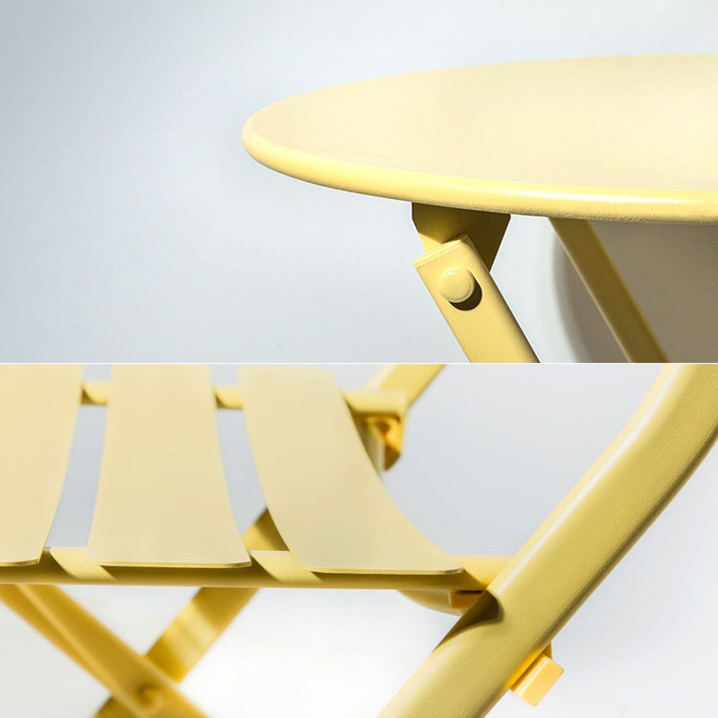 Set da Bistro Minimalista da 3 Pezzi per Patio: Tavolo Rotondo e Sedie Pieghevoli - Set-da-Bistro-da-3-Pezzi-per-Patio