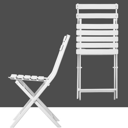 Set da Bistro da Esterno a 3 Pezzi: Tavolo Rotondo e Sedie Pieghevoli