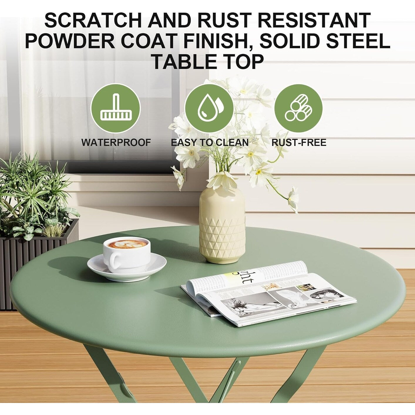 Set da Bistro da Esterno a 3 Pezzi