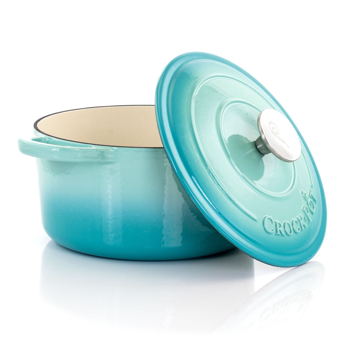 Pentola da forno in ghisa smaltata da 3 quarti di gallone, colore verde artico.