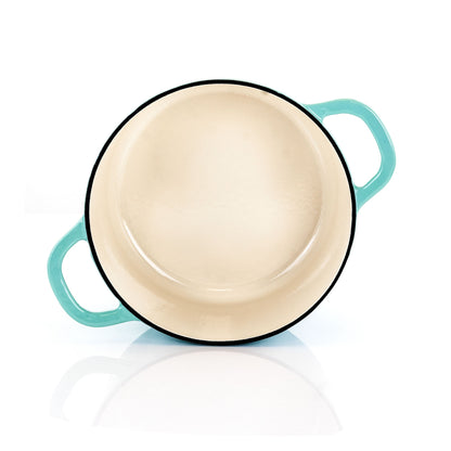 Pentola da forno in ghisa smaltata da 3 quarti di gallone, colore verde artico.