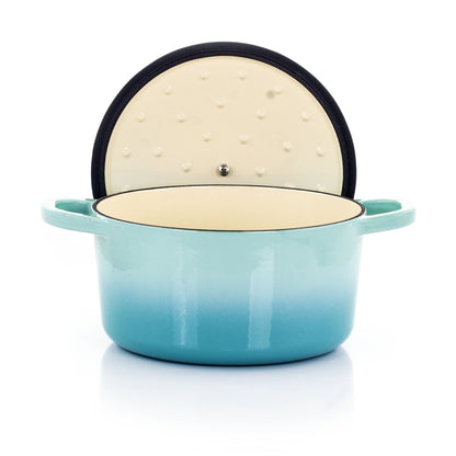 Pentola da forno in ghisa smaltata da 3 quarti di gallone, colore verde artico.