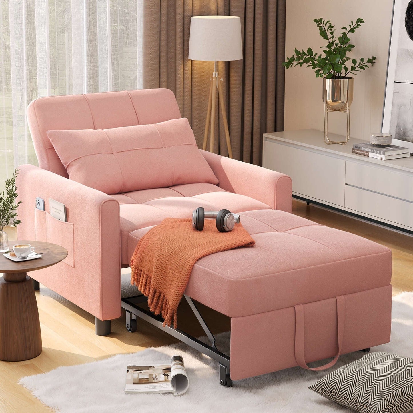 Divano letto trasformabile 3-in-1, divano letto estraibile, letto pieghevole convertibile per soggiorno