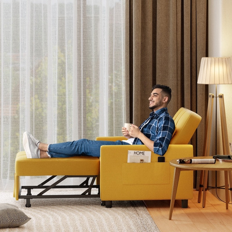 Divano letto trasformabile 3-in-1, divano letto estraibile, letto pieghevole convertibile per soggiorno