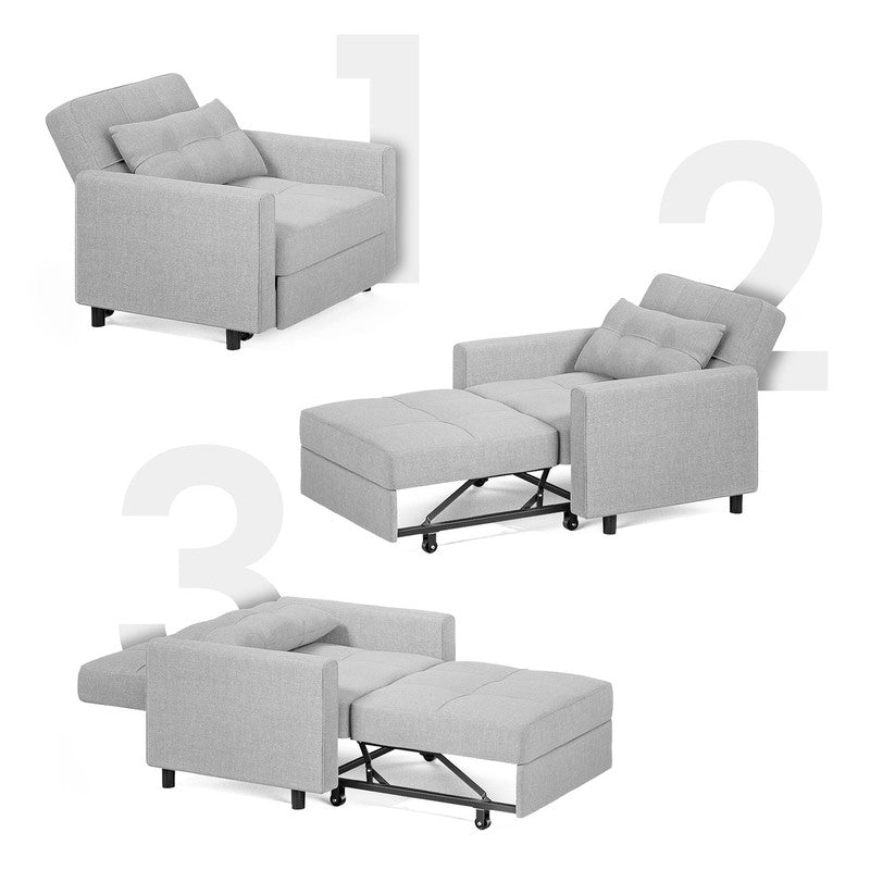 Divano letto trasformabile 3-in-1, divano letto estraibile, letto pieghevole convertibile per soggiorno