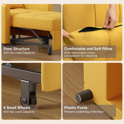 Divano letto trasformabile 3-in-1, divano letto estraibile, letto pieghevole convertibile per soggiorno