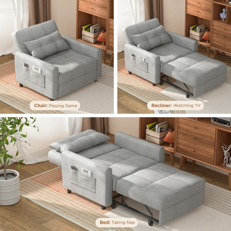 Divano letto trasformabile 3-in-1, divano letto estraibile, letto pieghevole convertibile per soggiorno