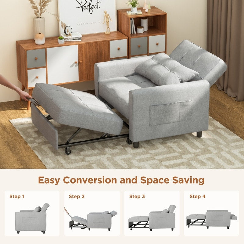 Divano letto trasformabile 3-in-1, divano letto estraibile, letto pieghevole convertibile per soggiorno