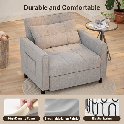 Divano letto estraibile 3 in 1, poltrona letto, divano letto imbottito regolabile e pieghevole.