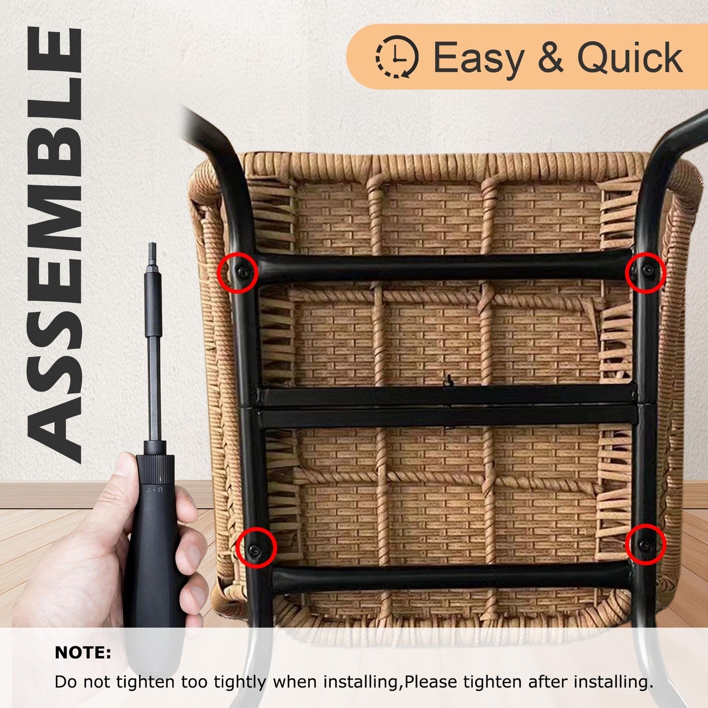 Set da Bistro in vimini da esterno da 3 pezzi, mobili da patio in rattan resistenti alle intemperie con cuscini.