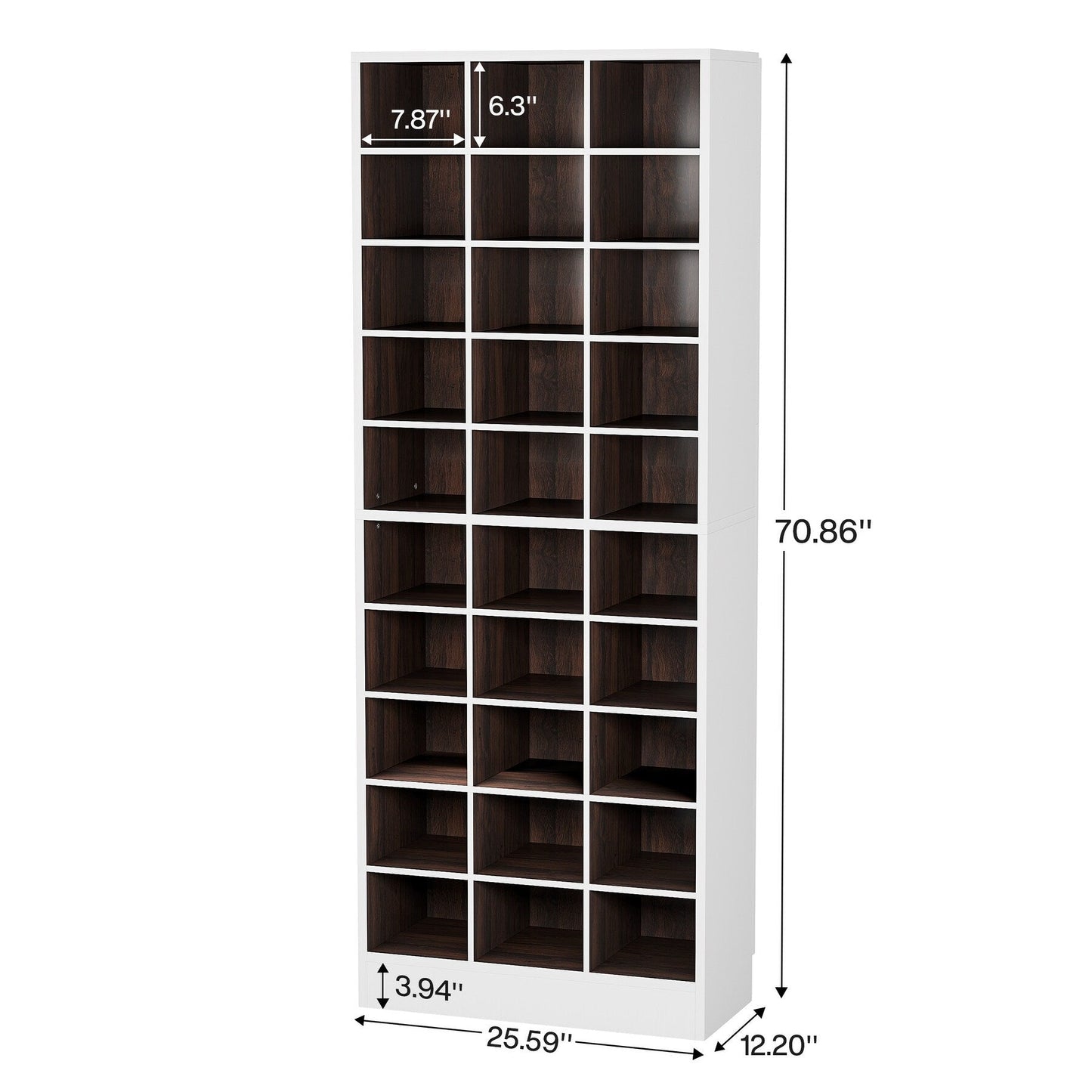 Mobile porta scarpe alto da 30 paia, scaffale porta scarpe in legno bianco a 10 ripiani per armadio, ingresso - 10 ripiani