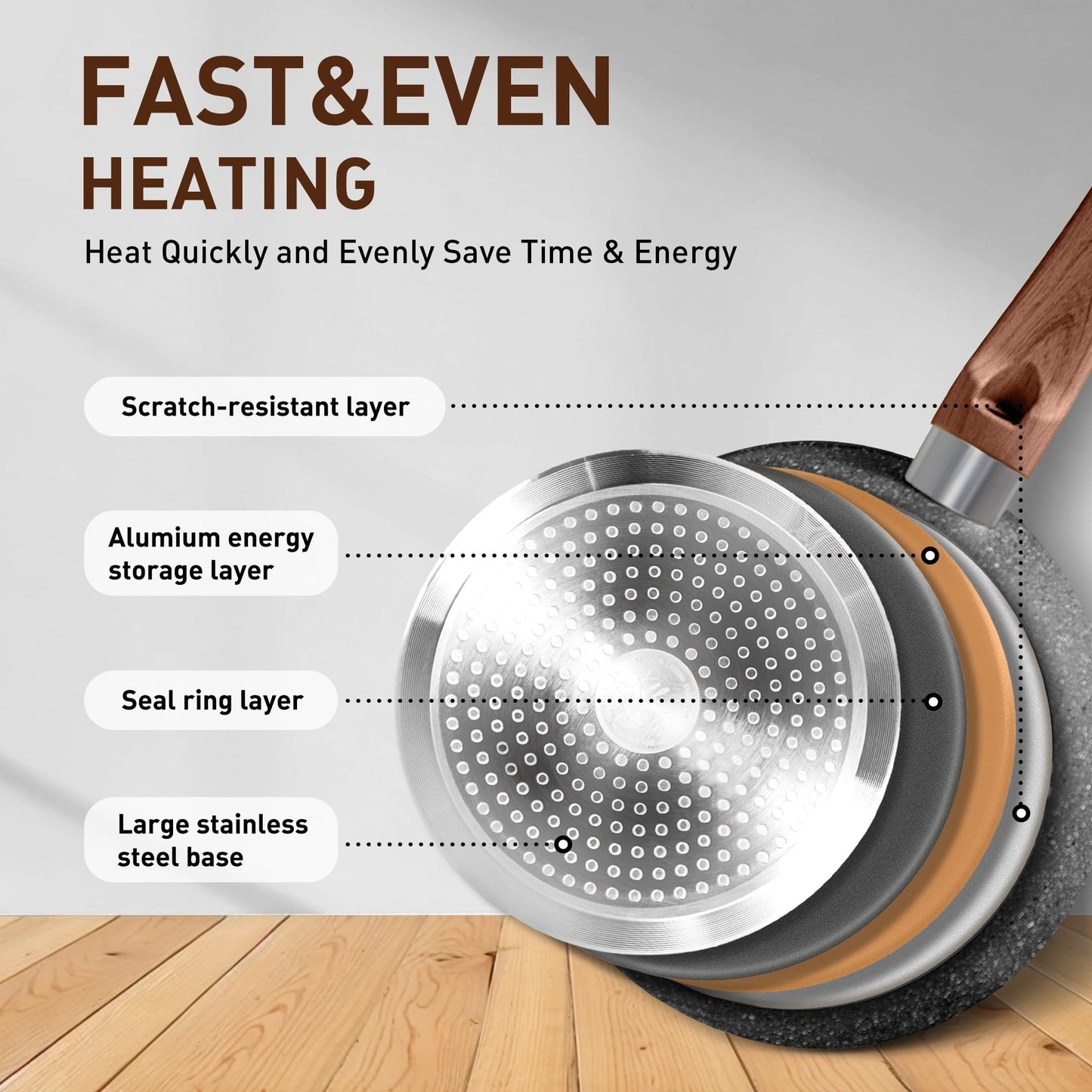 Set di pentolame e accessori da cucina in granito da 30 pezzi, set di pentole e padelle antiaderenti.