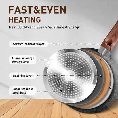 Set di pentolame e accessori da cucina in granito da 30 pezzi, set di pentole e padelle antiaderenti.