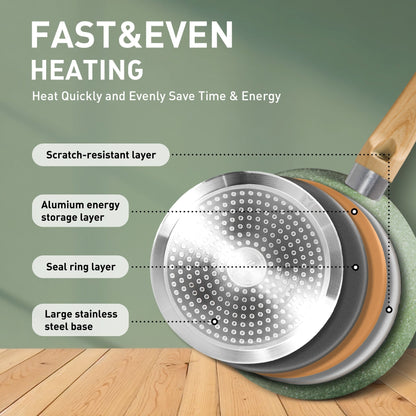 Set di pentolame e accessori da cucina in granito da 30 pezzi, set di pentole e padelle antiaderenti.