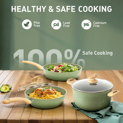 Set di pentolame e accessori da cucina in granito da 30 pezzi, set di pentole e padelle antiaderenti.