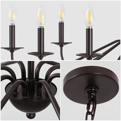 Lampadario a LED in ferro a 6 luci, 34,75 pollici, di JONATHAN Y