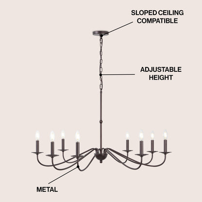 Lampadario a LED in ferro a 6 luci, 34,75 pollici, di JONATHAN Y