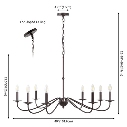 Lampadario a LED in ferro a 6 luci, 34,75 pollici, di JONATHAN Y