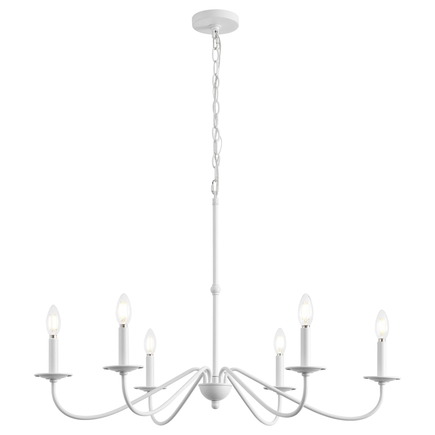 Lampadario a LED in ferro a 6 luci, 34,75 pollici, di JONATHAN Y