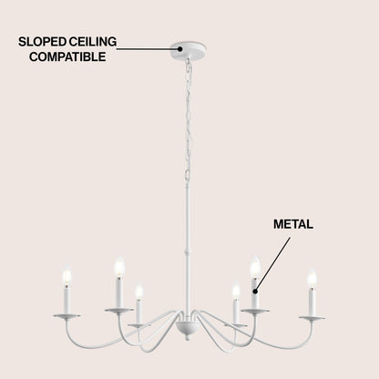 Lampadario a LED in ferro a 6 luci, 34,75 pollici, di JONATHAN Y