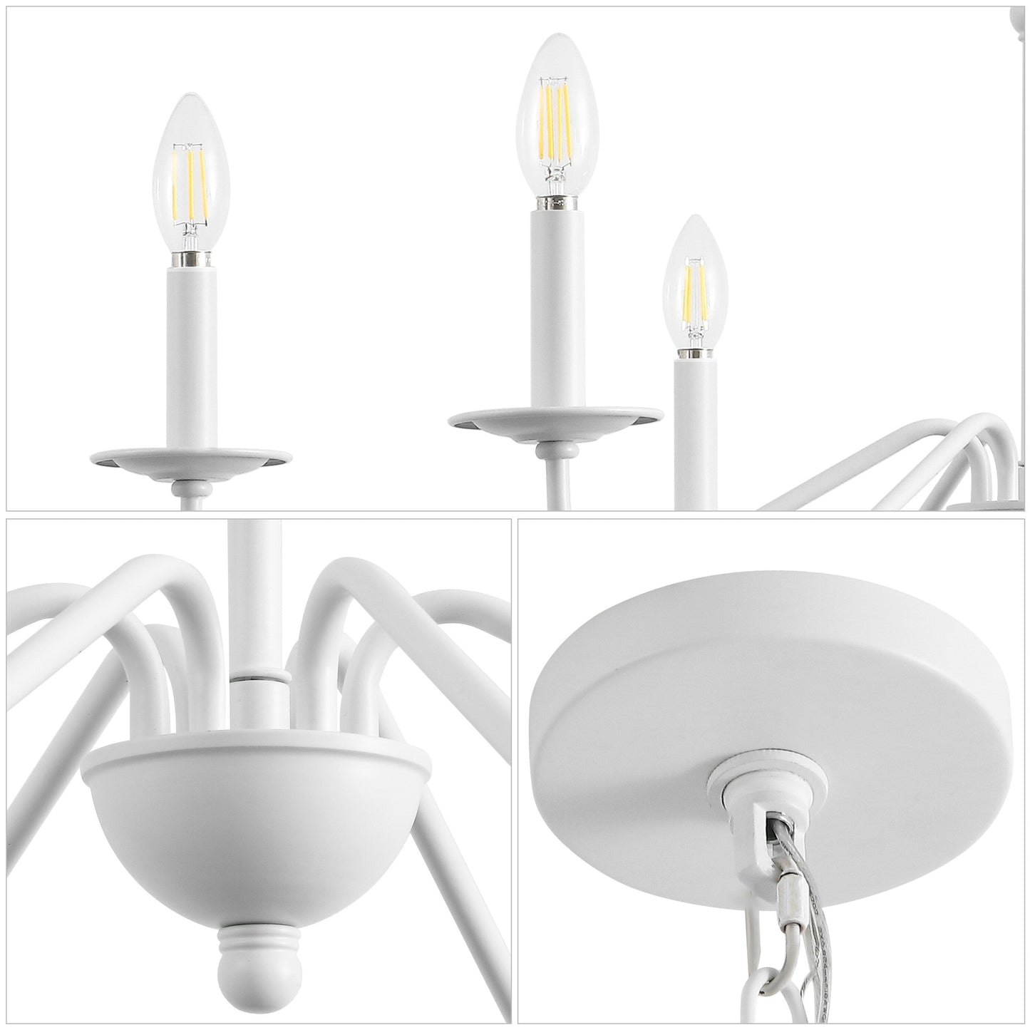 Lampadario a LED in ferro a 6 luci, 34,75 pollici, di JONATHAN Y