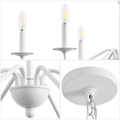 Lampadario a LED in ferro a 6 luci, 34,75 pollici, di JONATHAN Y