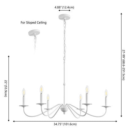 Lampadario a LED in ferro a 6 luci, 34,75 pollici, di JONATHAN Y