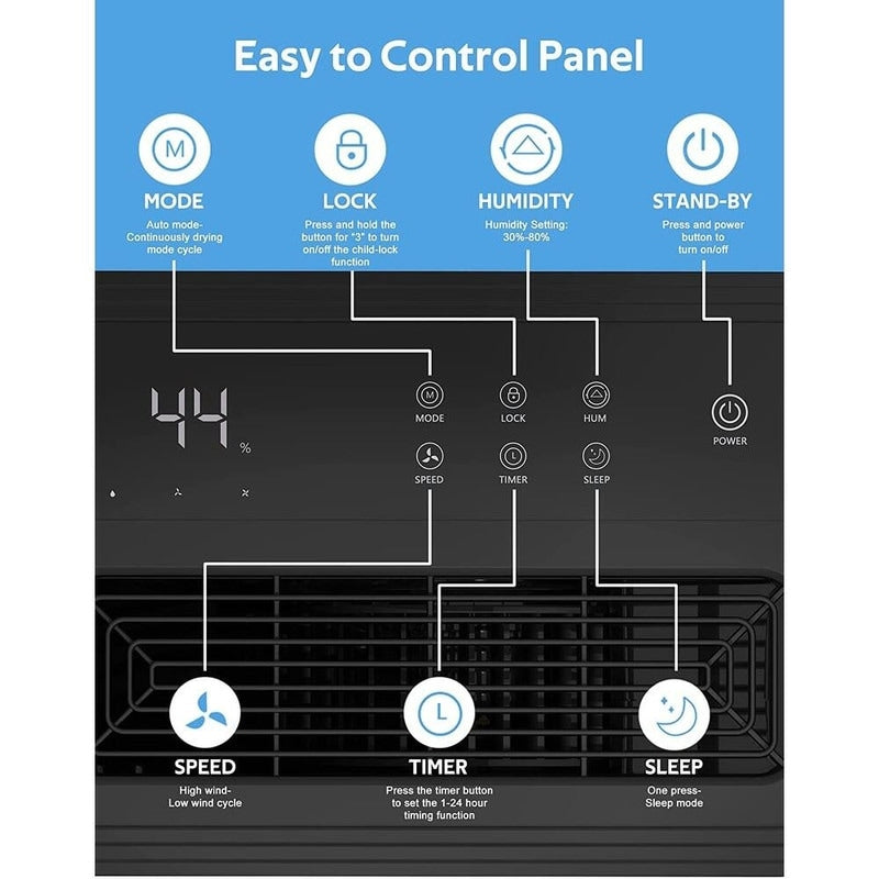 Deumidificatori per cantine, casa, stanze e camere da letto di grandi dimensioni, garage - 3500 piedi quadrati - a basso rumore