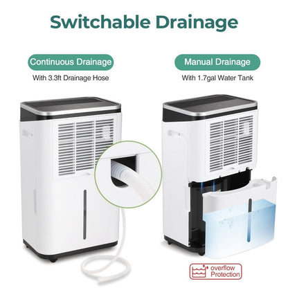 Deumidificatori per cantine, casa, stanze e camere da letto di grandi dimensioni, garage - 3500 piedi quadrati - a basso rumore