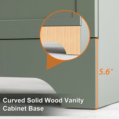 Set per bagno Wavy Line con mobile lavabo e miscelatore, disponibile nelle misure 30/36/48 pollici.