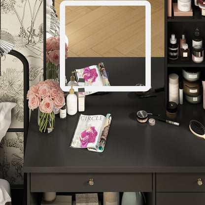 Set da trucco con specchio e sgabello, 39,4'' di larghezza, per cameretta