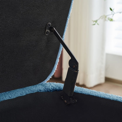 Panca portaoggetti in boucle color bianco avorio, 39,5 pollici, panca portaoggetti in sherpa, poggiapiedi, panca da fine letto per soggiorno e camera da letto, con gambe in legno.