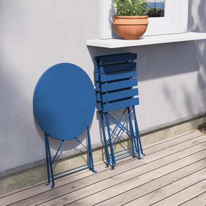 Set da bistrot pieghevole in metallo da 3 pezzi, set da conversazione per esterni/interni resistente alle intemperie, ideale per patio, cortile, giardino.