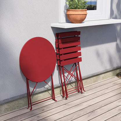 Set da bistrot pieghevole in metallo da 3 pezzi, set da conversazione per esterni/interni resistente alle intemperie, ideale per patio, cortile, giardino.