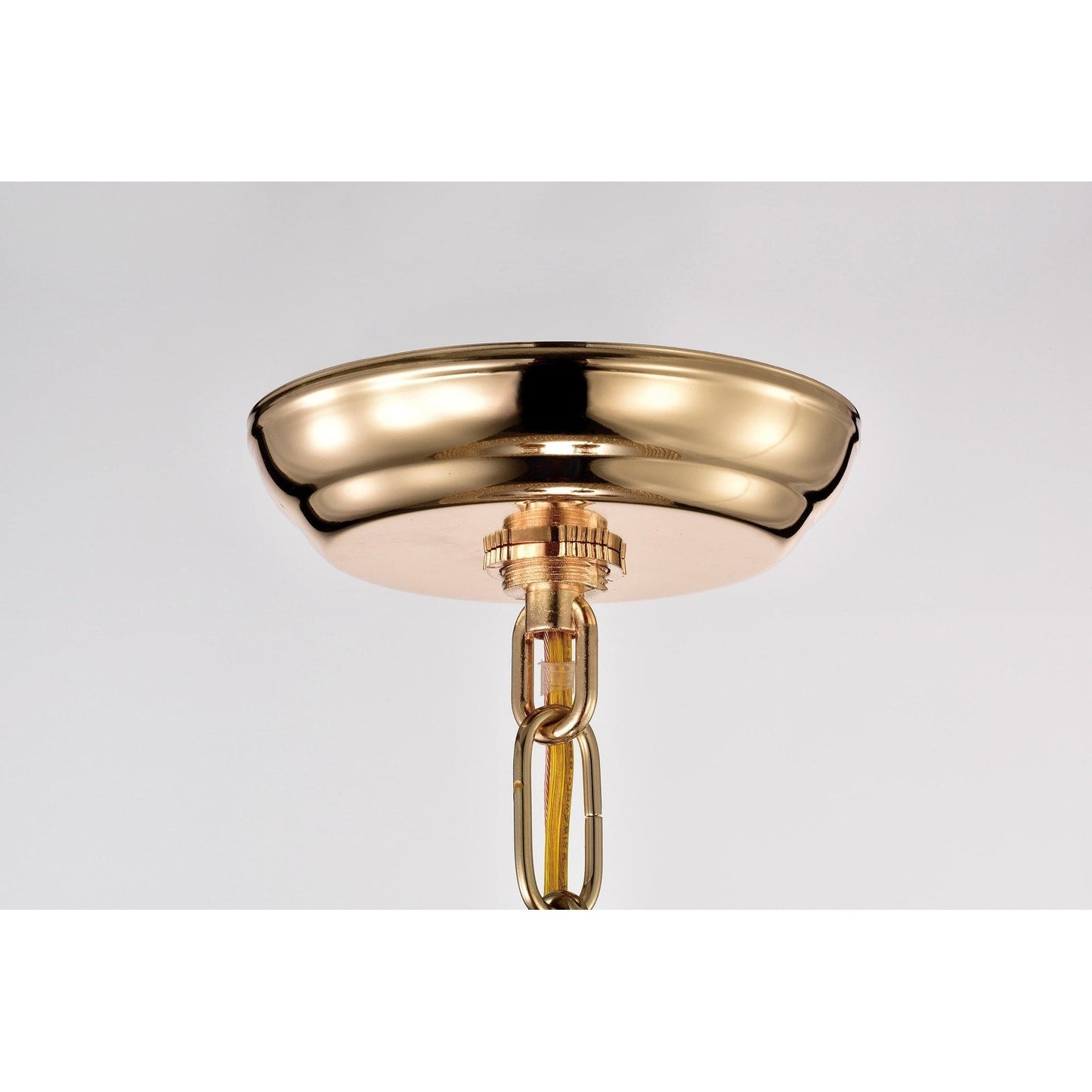 Lampadario a tamburo rotondo con perline e cristalli pendenti