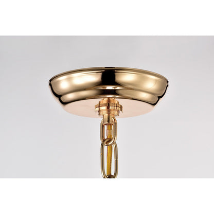 Lampadario a tamburo rotondo con perline e cristalli pendenti