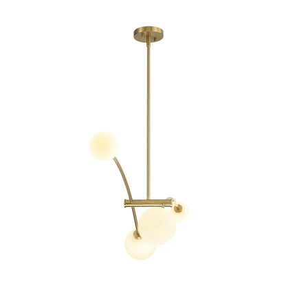 Lampada a sospensione a 4 luci, stile Sputnik lineare, moderna, color oro, ideale per isola cucina/sala da pranzo - 130,5 cm L x 28 cm P x 15 cm A