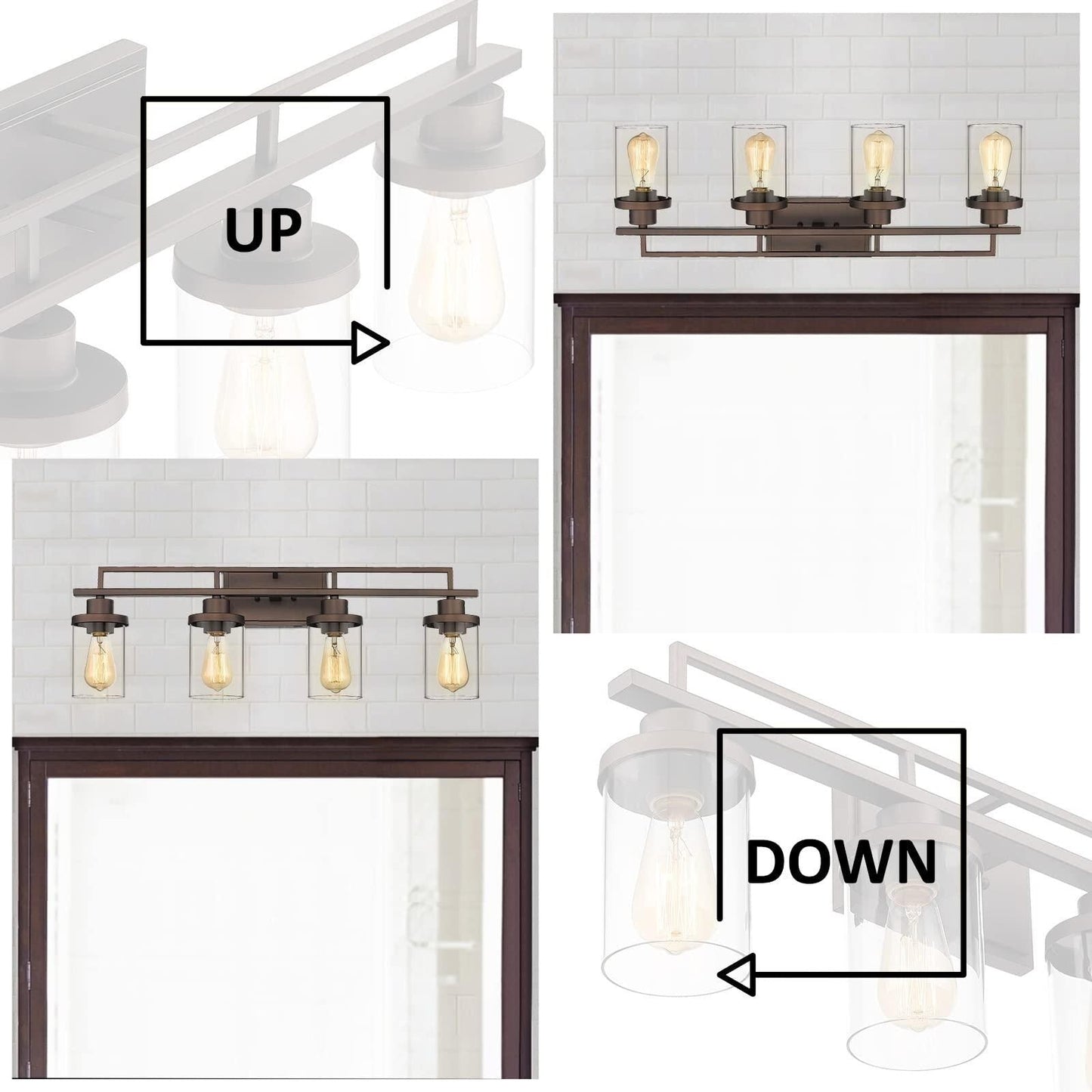 Lampada da bagno vintage con 4/5/6 luci