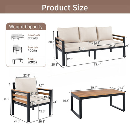 Set di mobili da giardino da 4 pezzi